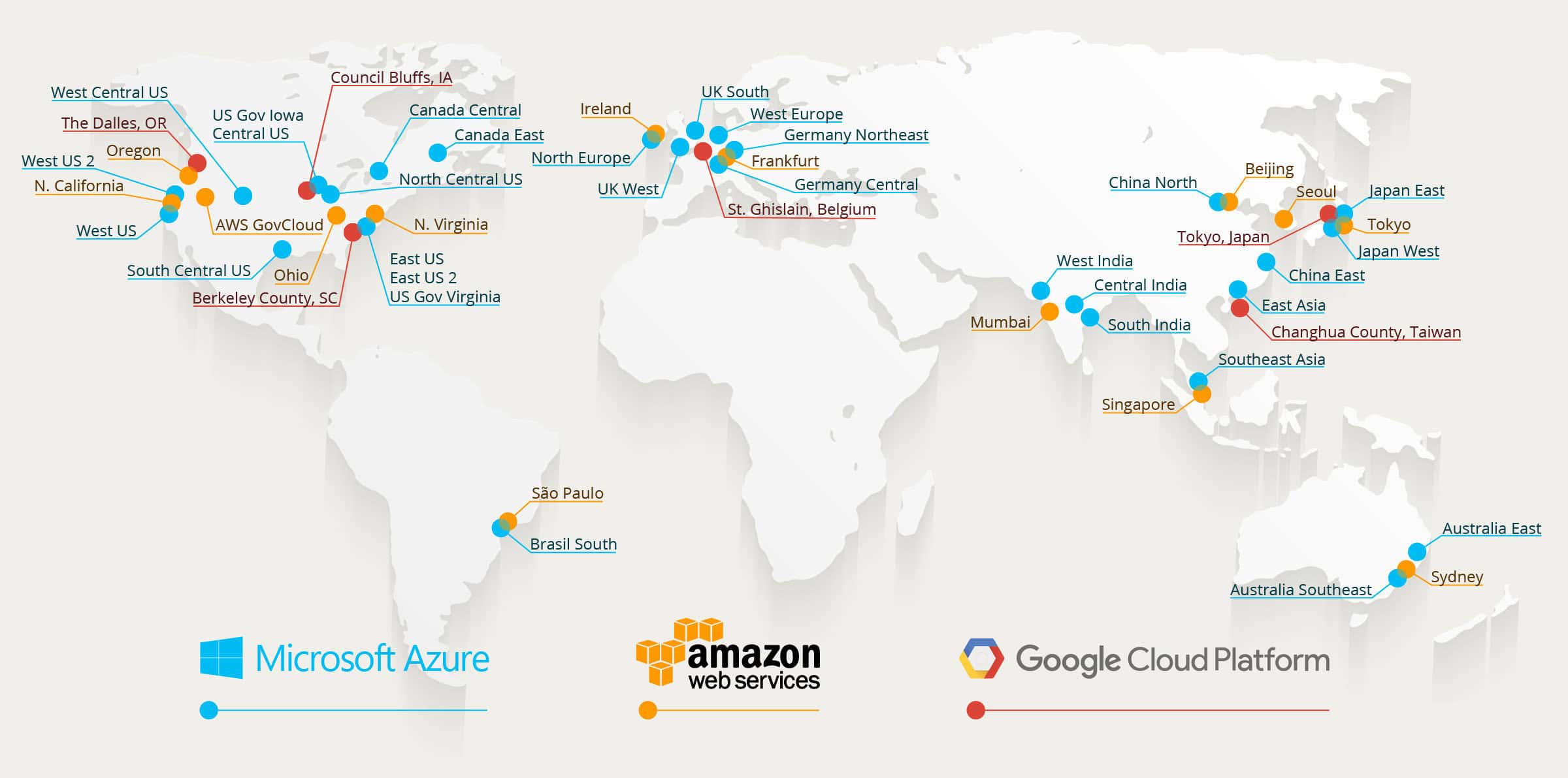 Public Cloud Data Centre Location Map